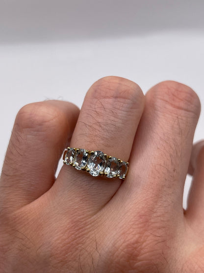 9ct gold aquamarine ring