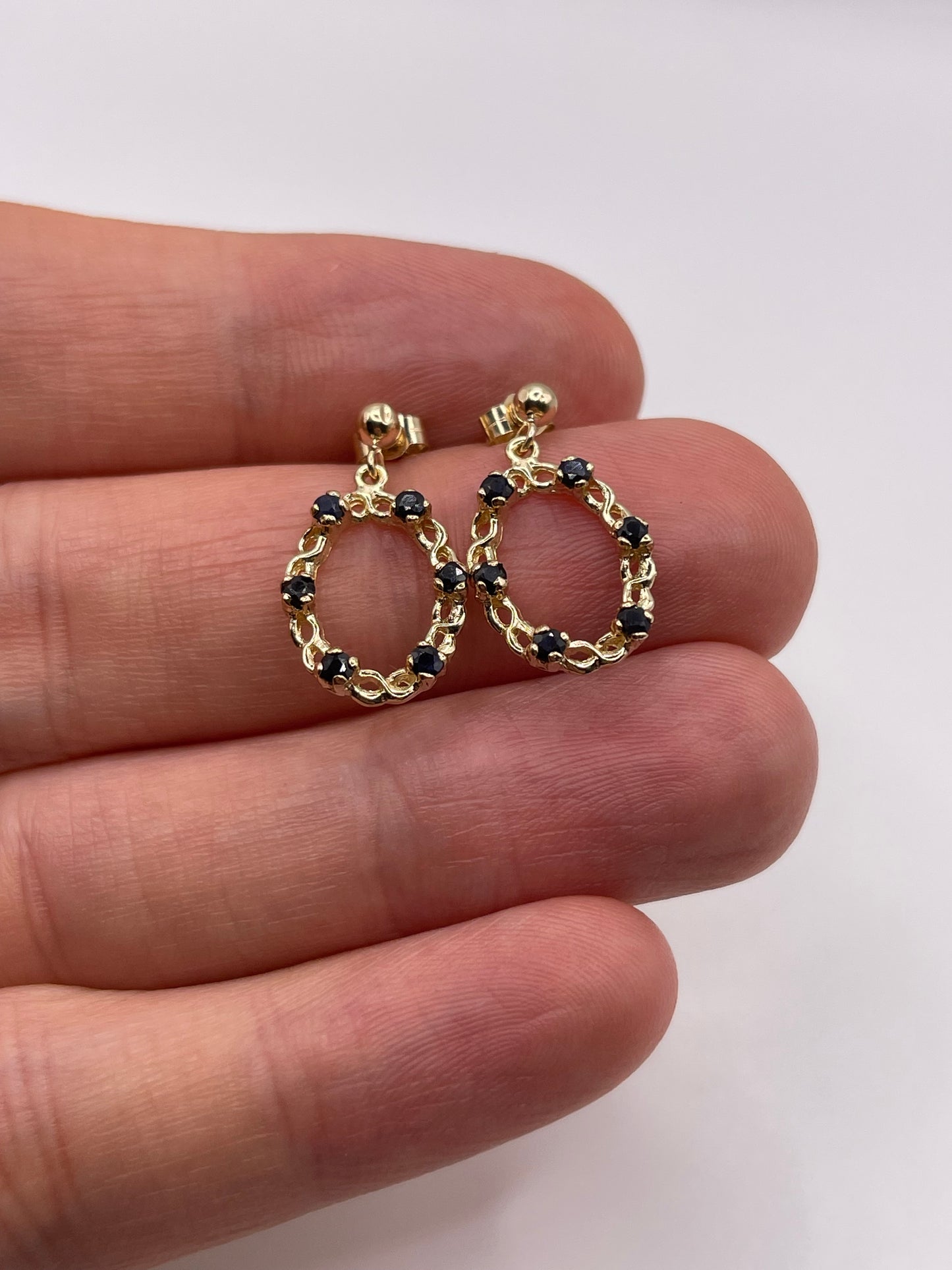 9ct gold sapphire earrings