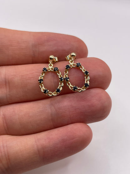 9ct gold sapphire earrings