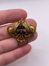 Load image into Gallery viewer, Antique 15ct gold garnet brooch
