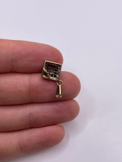 9ct gold sapphire and diamond pendant