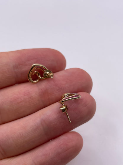 9ct gold ruby and diamond earrings