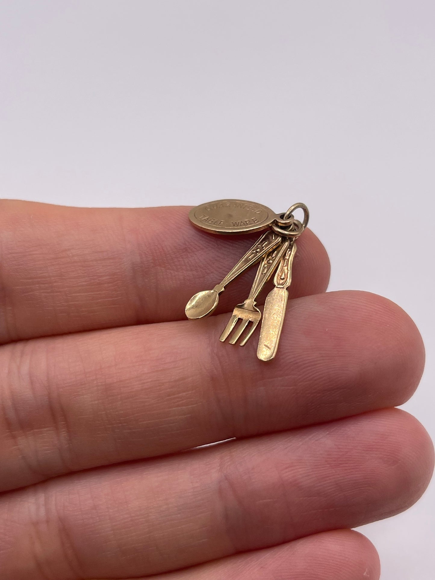 9ct gold cutlery charm