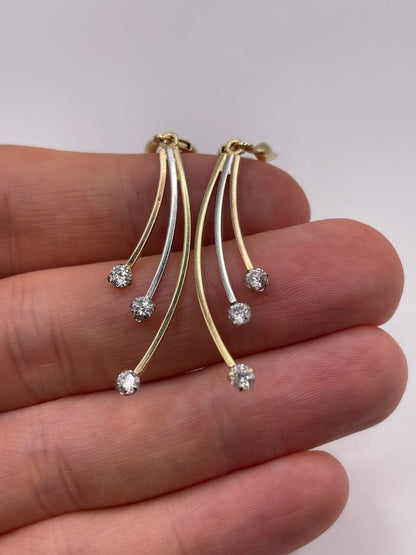14ct gold cz earrings