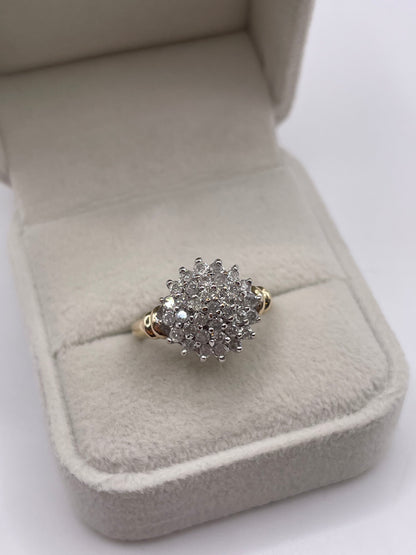 9ct gold 1ct diamond cluster ring