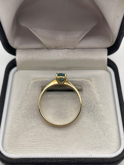 9ct gold blue topaz ring