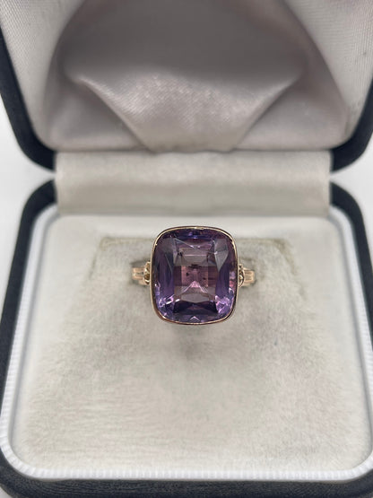 14ct rose gold amethyst ring