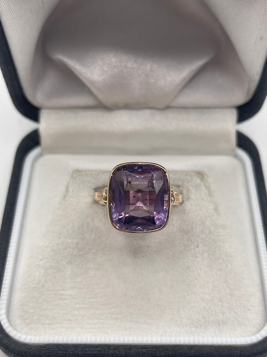 14ct rose gold amethyst ring