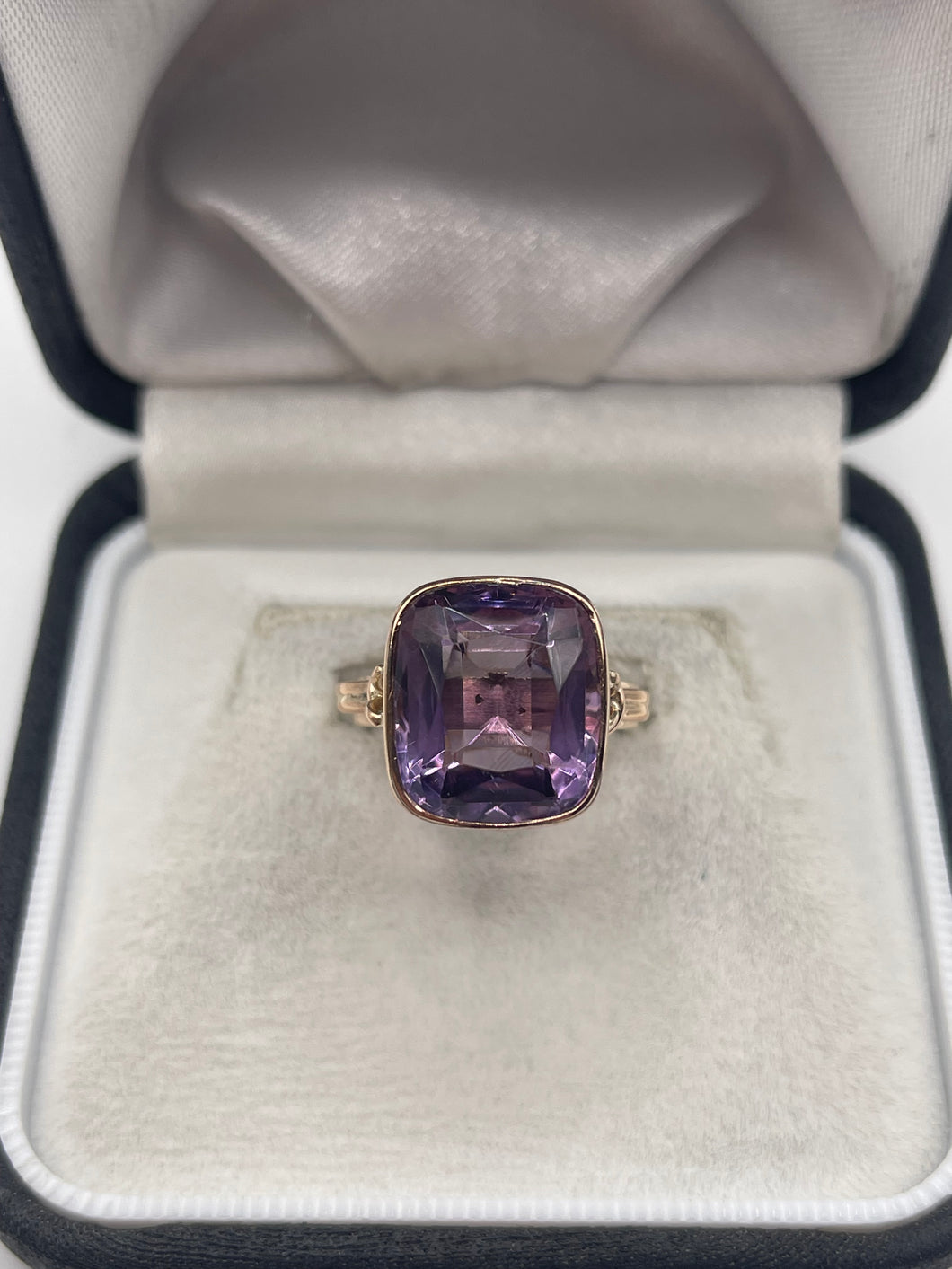 14ct rose gold amethyst ring