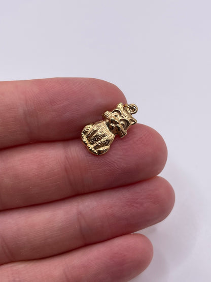 9ct gold cat charm