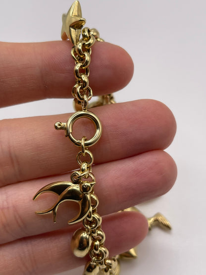 9ct gold charm bracelet