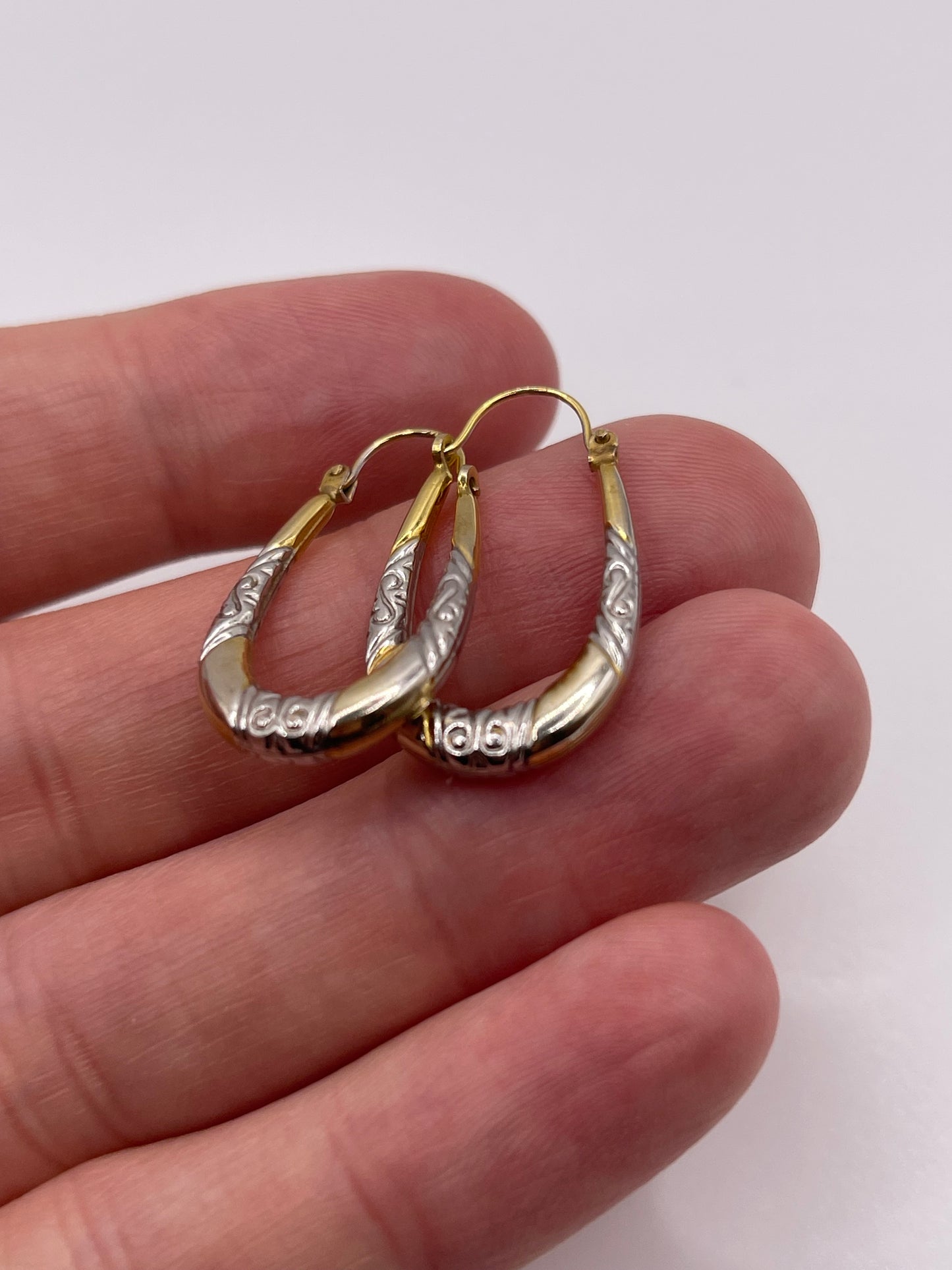 9ct two tone creole earrings