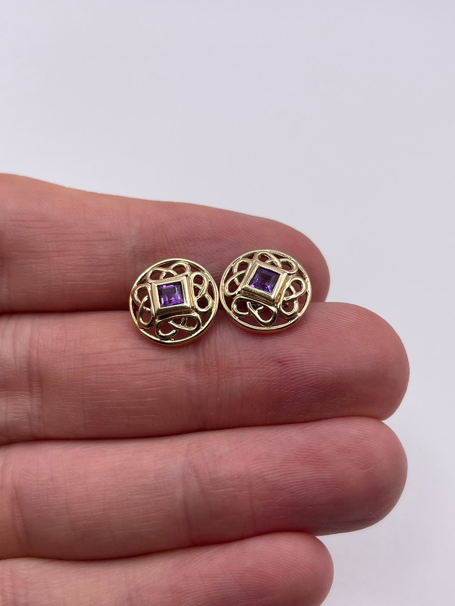9ct gold amethyst earrings