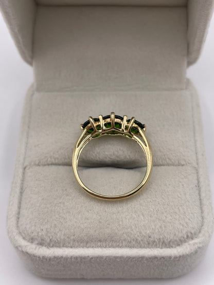 9ct gold diopside ring