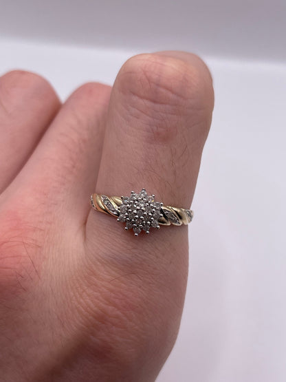 9ct gold diamond cluster ring