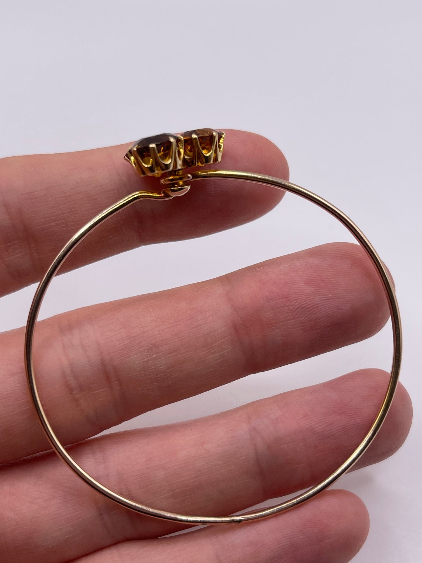 Antique 15ct gold citrine and diamond bangle