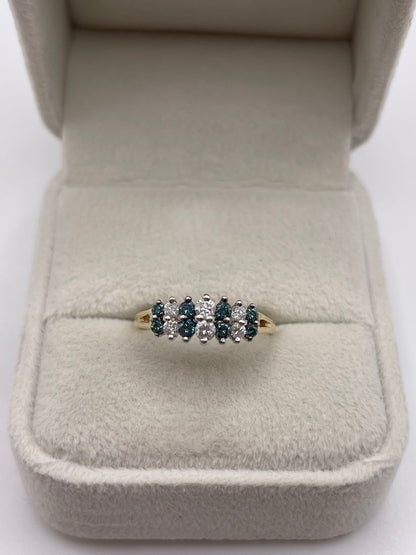 14ct gold diamond cluster ring