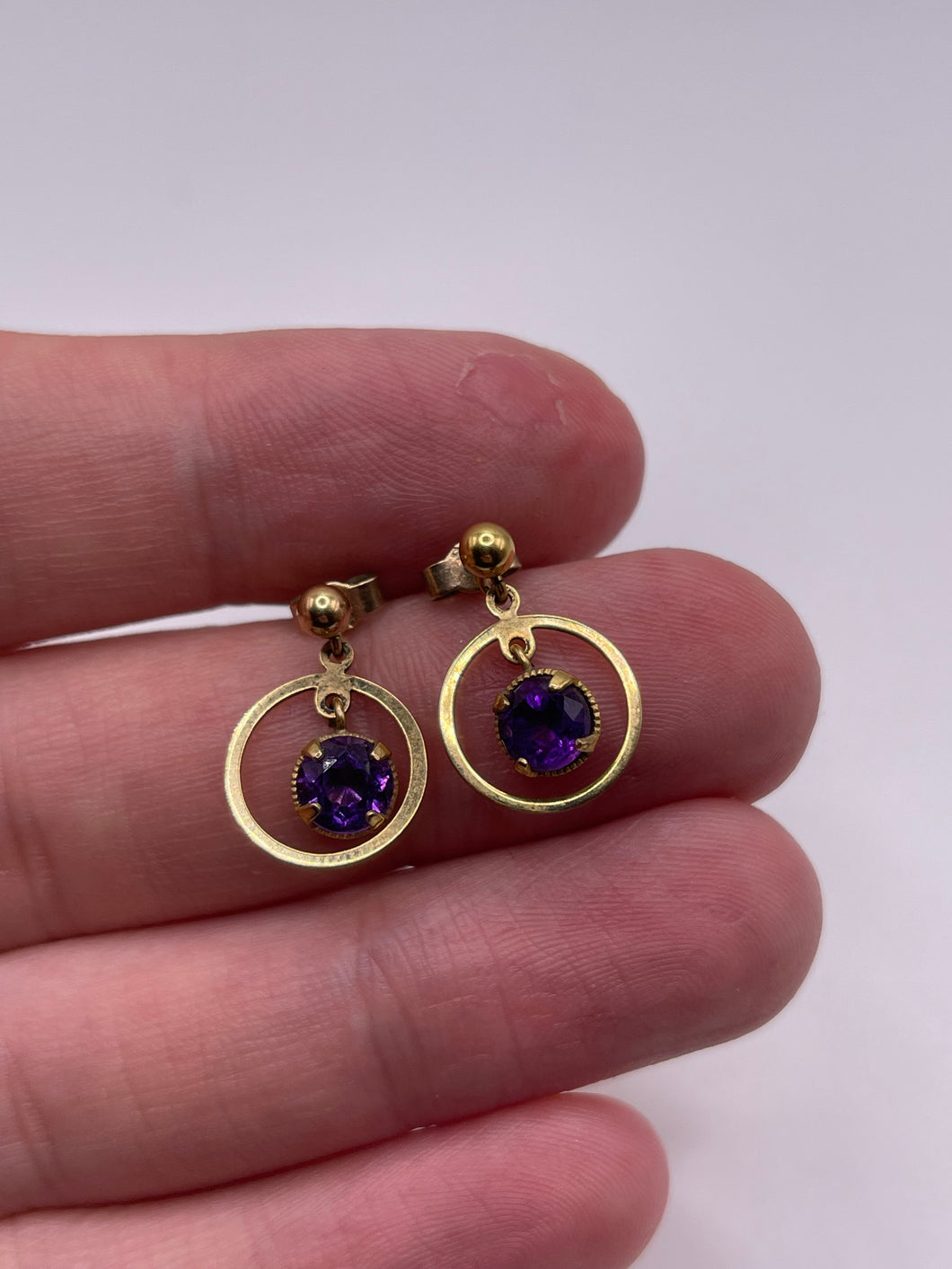 9ct gold amethyst earrings