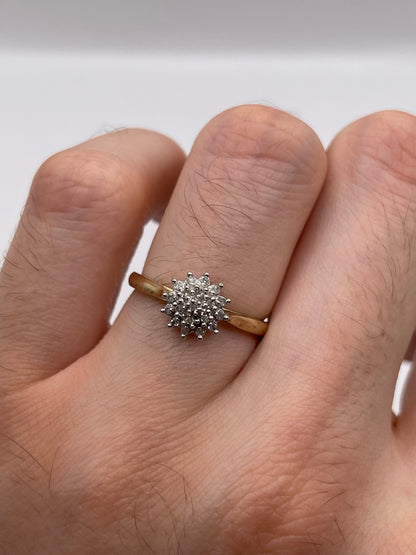 9ct gold diamond cluster ring