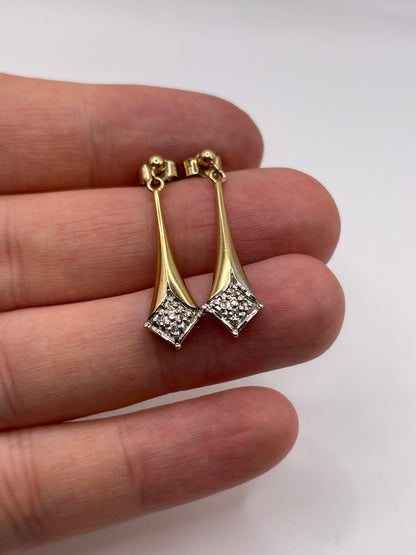 9ct gold diamond earrings