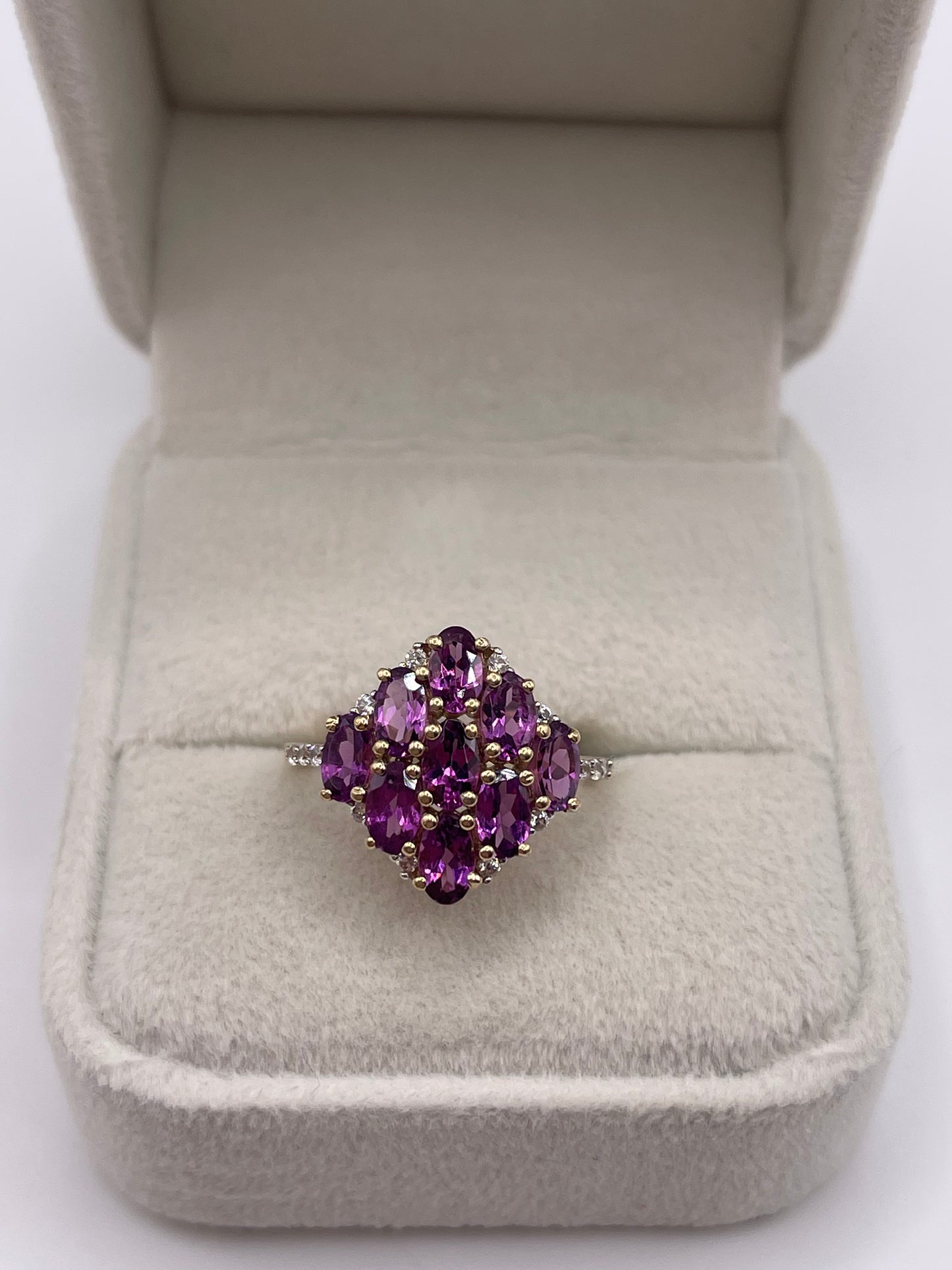 9ct gold tourmaline and zircon ring