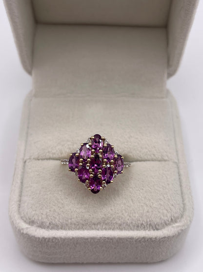 9ct gold tourmaline and zircon ring