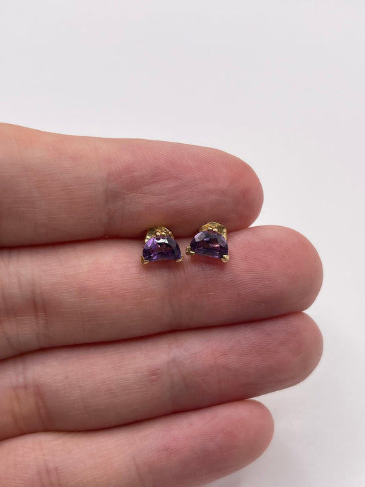 9ct gold amethyst earrings