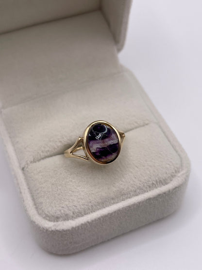 9ct gold blue John ring