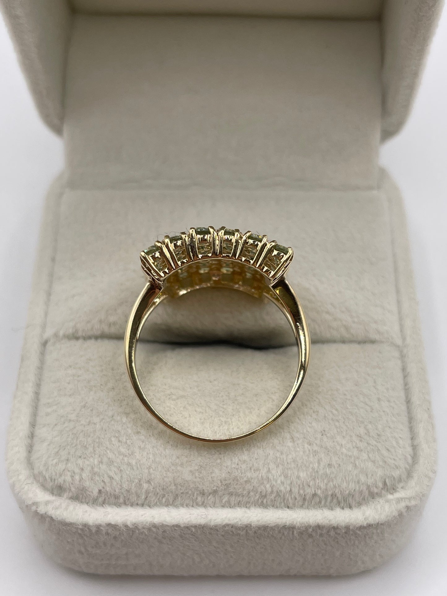 9ct gokd quartz cluster ring