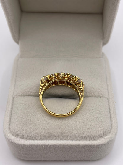 18ct gold opal and diamond ring