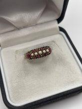 Load image into Gallery viewer, Antique 15ct gold pearl and ruby ring
