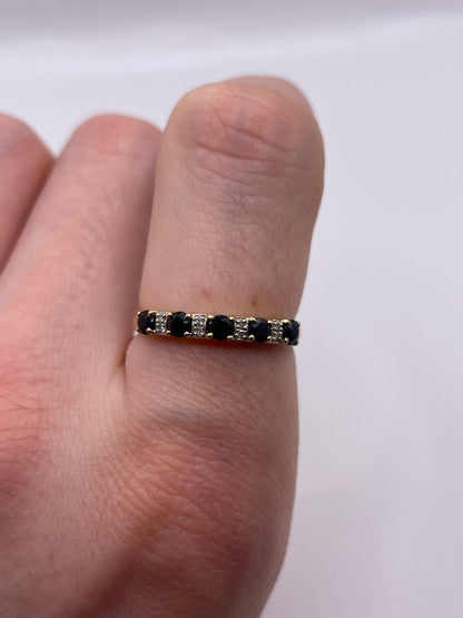 9ct gold sapphire and diamond ring