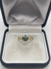 Load image into Gallery viewer, 9ct gold emerald and diamond ring
