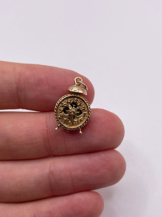 9ct gold clock charm