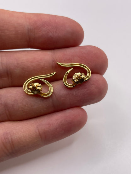 9ct gold heart earrings