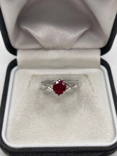 Load image into Gallery viewer, 9ct white gold ruby and diamond ring
