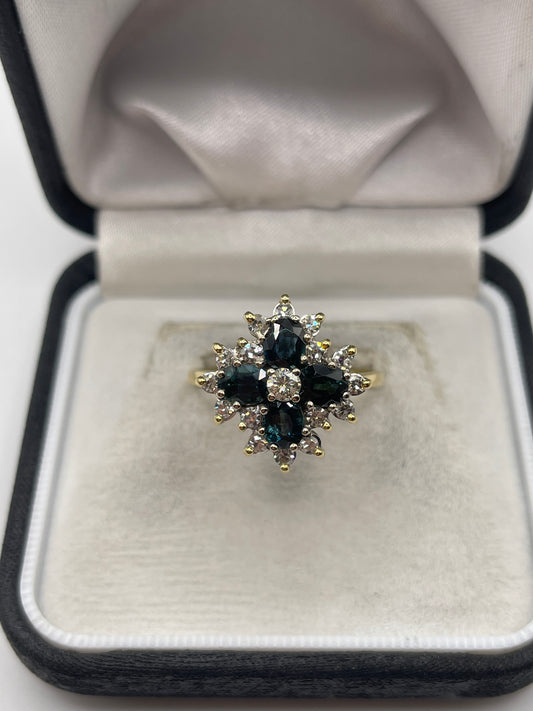 18ct gold sapphire and diamond ring