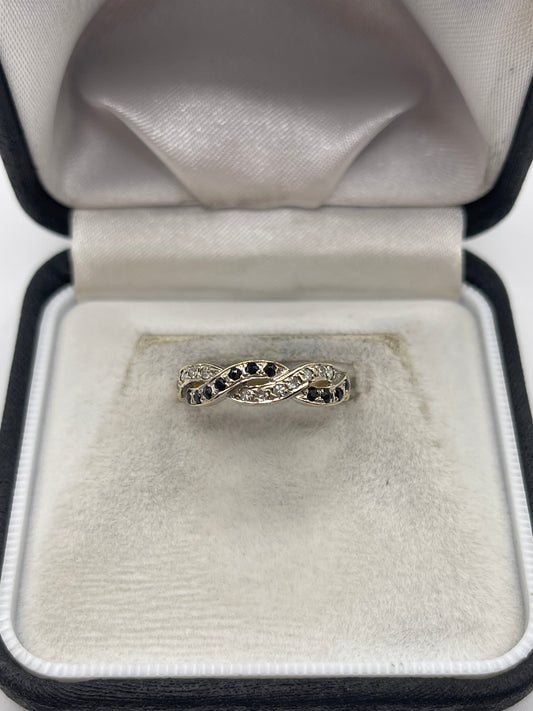 9ct gold sapphire and diamond ring