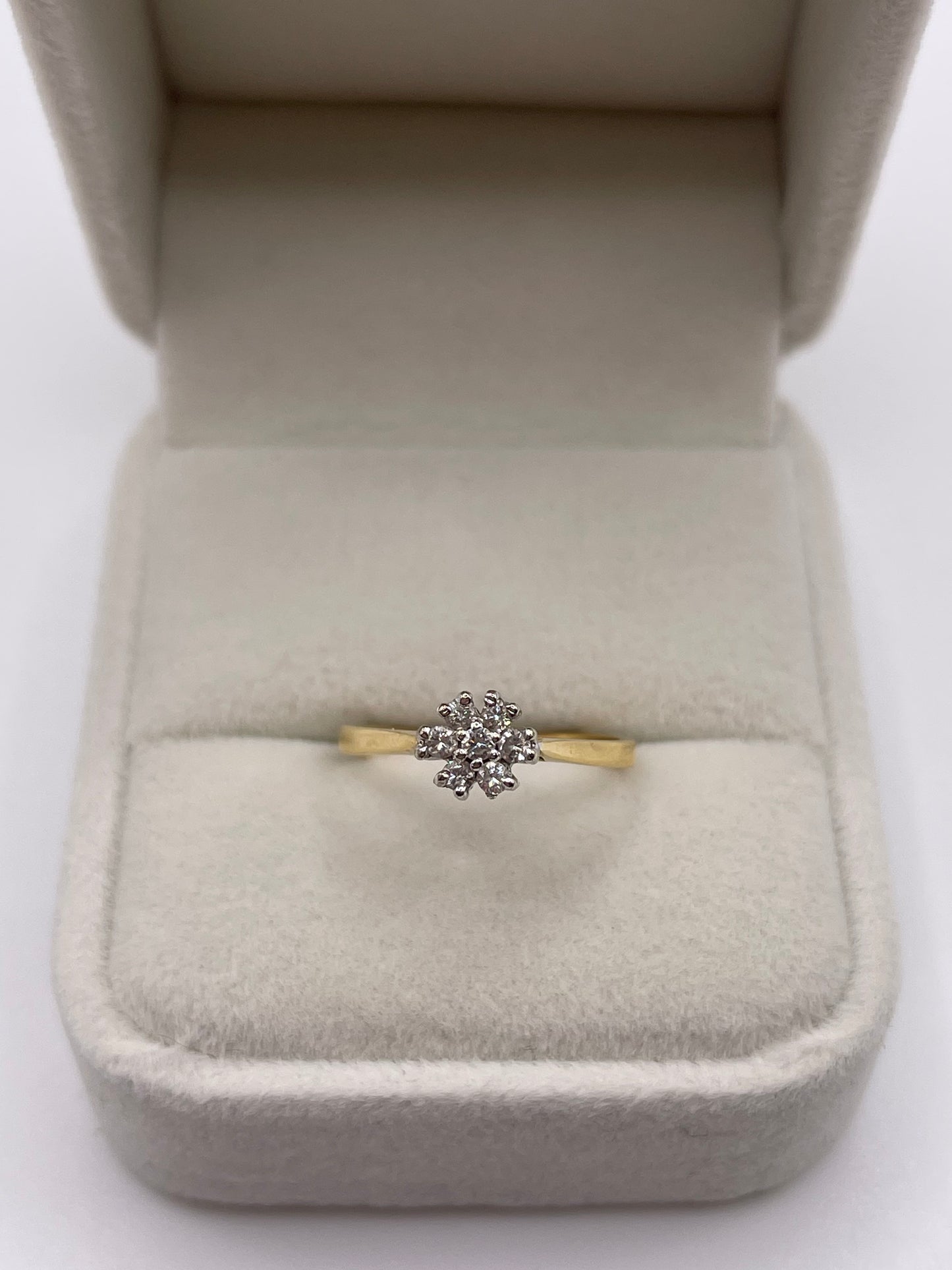 18ct gold diamond cluster ring