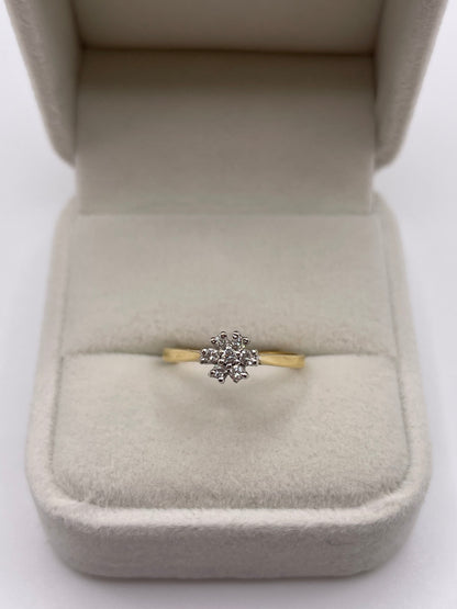 18ct gold diamond cluster ring