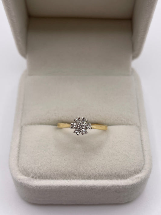 18ct gold diamond cluster ring