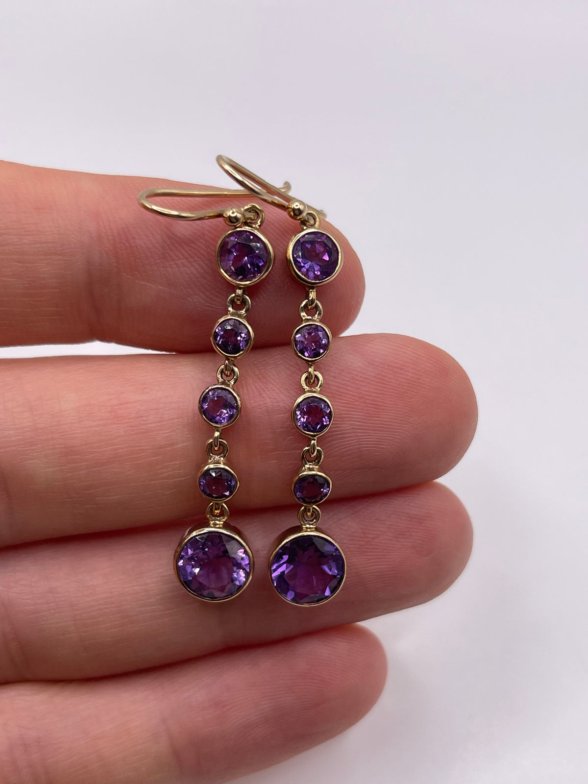 9ct gold amethyst earrings