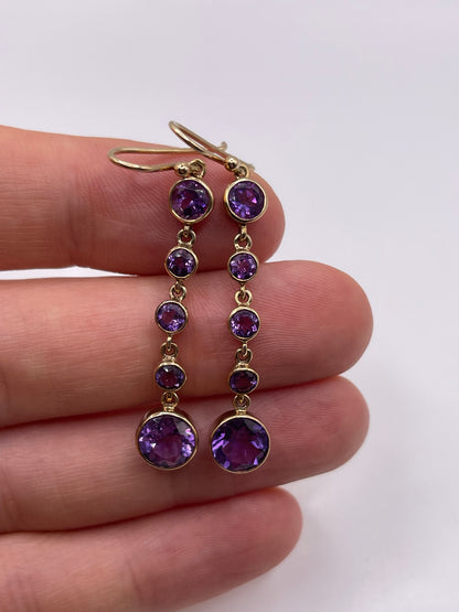 9ct gold amethyst earrings