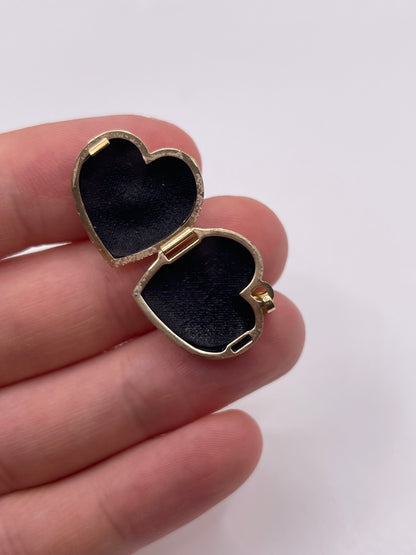 9ct gold diamond heart locket