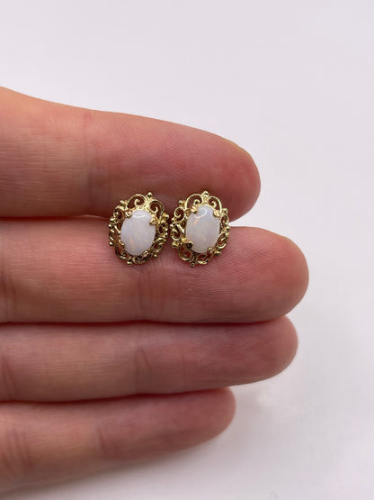 9ct gold opal earrings