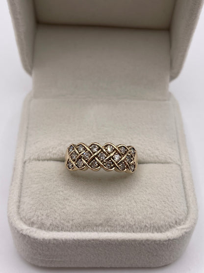 9ct gold 50 point diamond cluster ring
