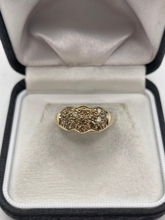 9ct gold diamond cluster ring