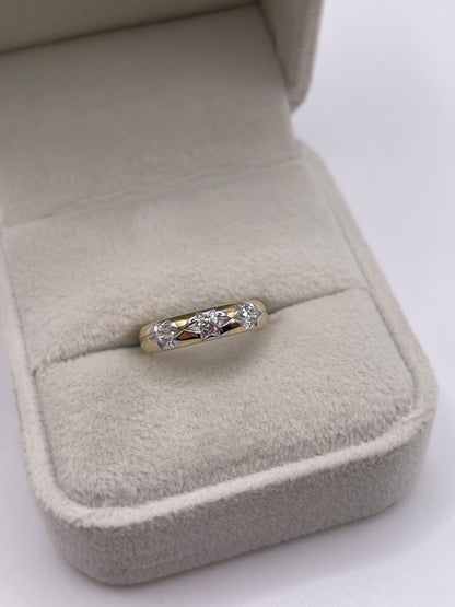 9ct gold cz gypsy ring