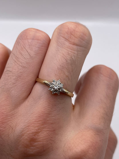 9ct gold diamond cluster ring
