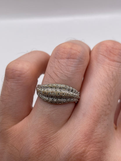 9ct white gold 50 point diamond cluster ring